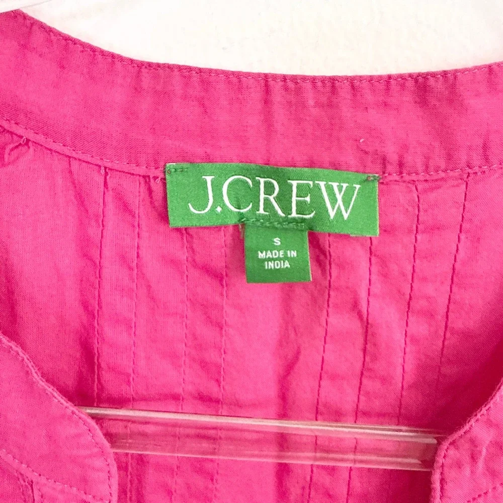 J.Crew 100% Cotton Pintuck Tiered Mini Dress Pink Size Small